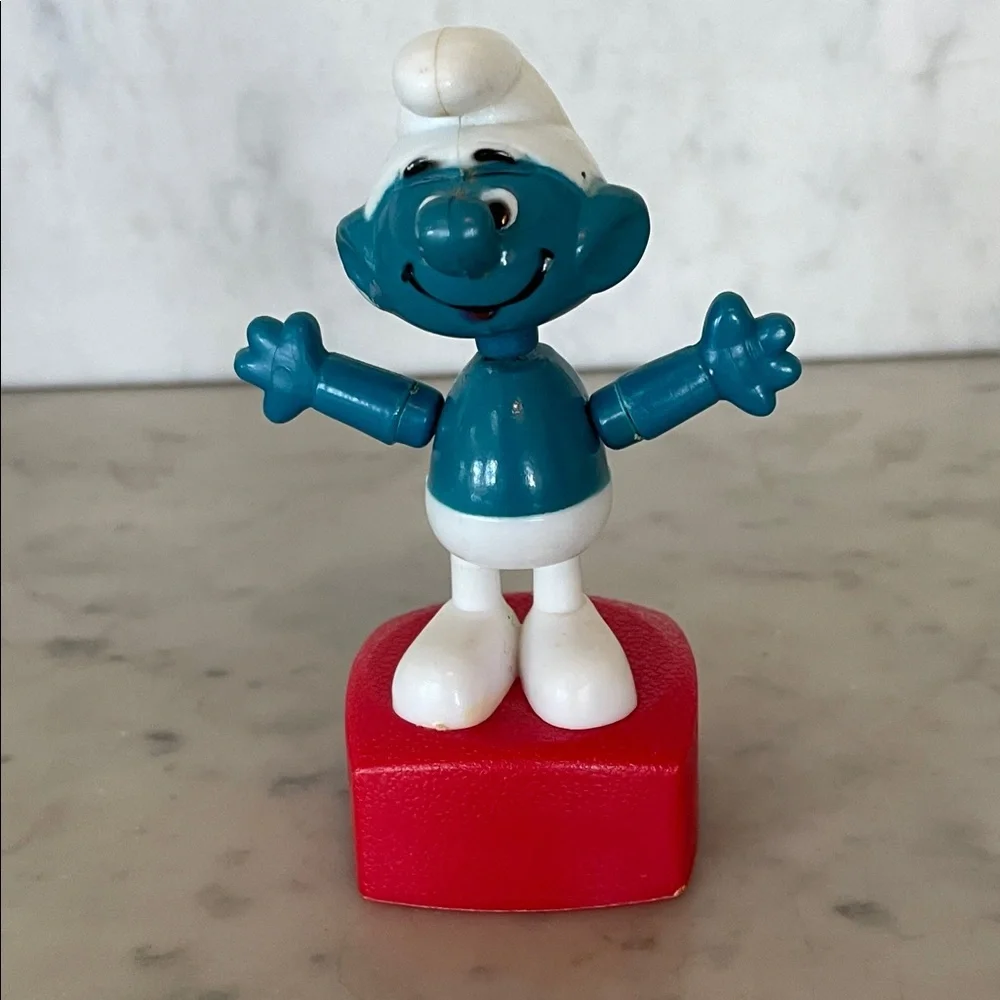 PEYO Smurfs Action Figures Vintage Set Push Puppet & Figure (2)